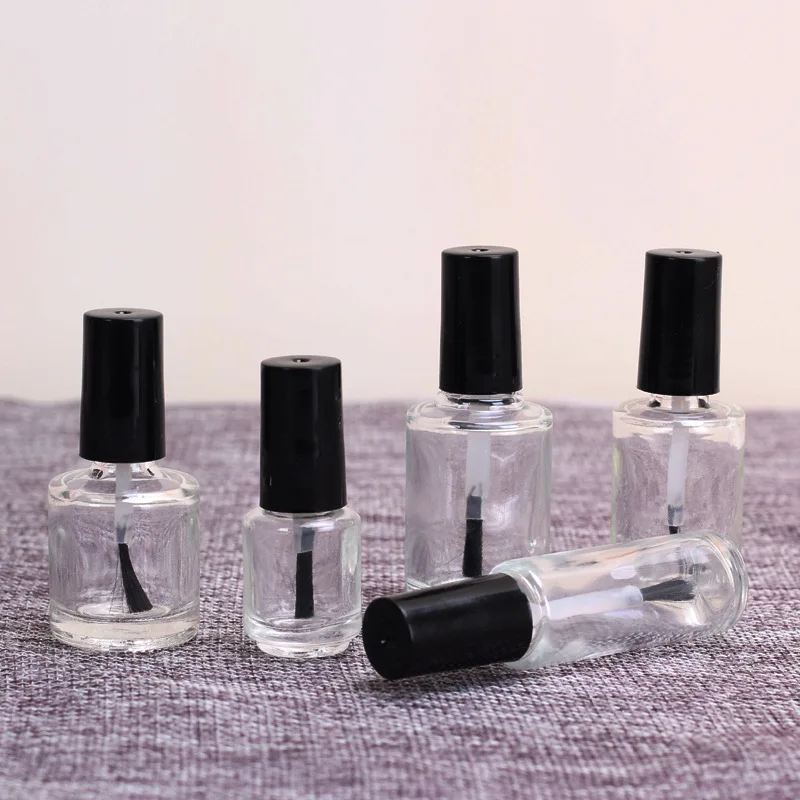 

100pcs 5ML10ML15M transparent glass nail polish empty bottle glass brush bottle nail polish glue small empty bottle packaging