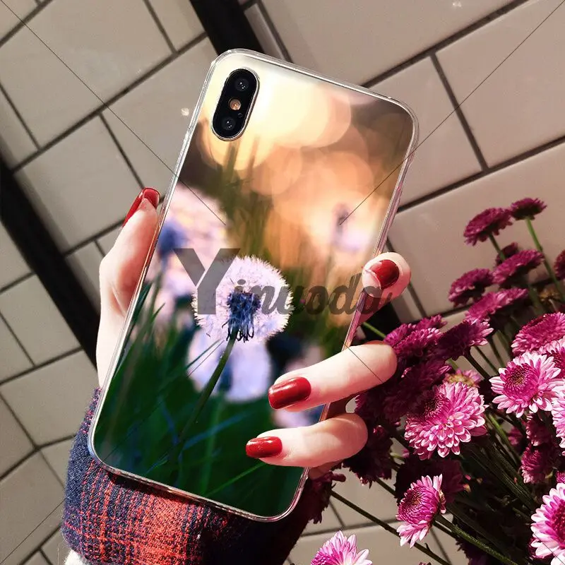Yinuoda красивый цветочный Одуванчик TPU чехол для телефона Apple iPhone 8 7 6 6S Plus X XS MAX 5 5S SE XR