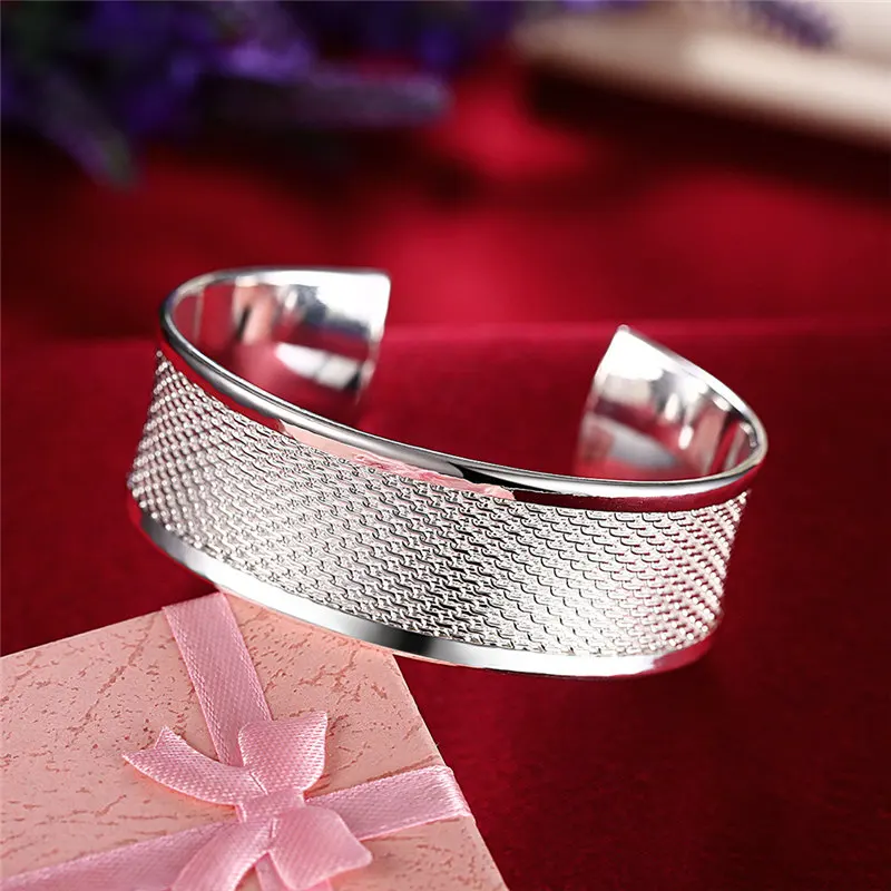 Простой женские браслеты серебристый цвет модные украшения металлический