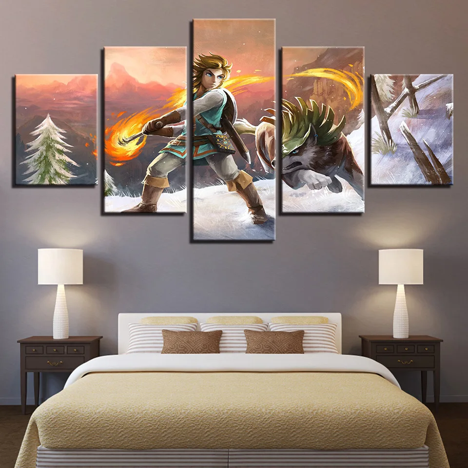 Художественный постер в стиле аниме пять штук Настенный декор картина для