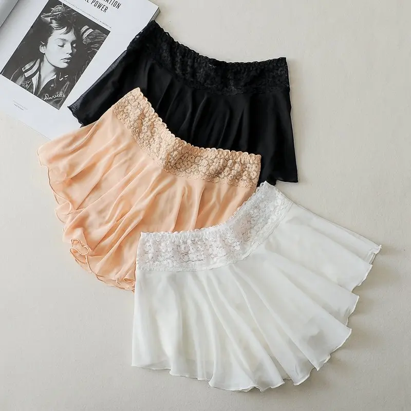 Летние белые кружевные шорты на талии женские двухслойные шорты|waist shorts|shorts