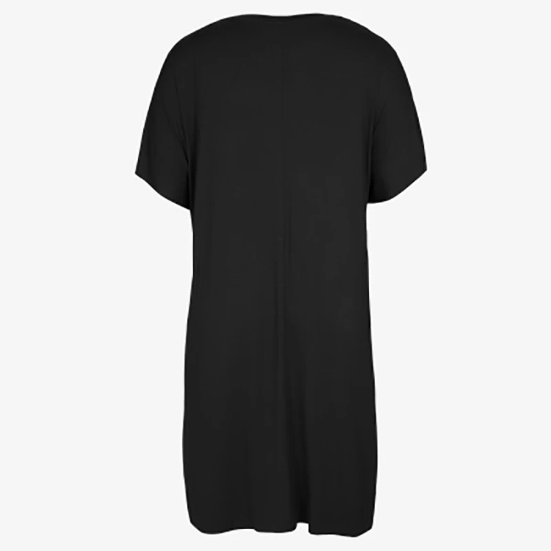 Длинная Асимметричная футболка Женская Плюс Размер 6XL 5XL 2016 летняя черная уличная