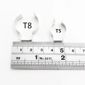 Металлический держатель трубки T5 T8, клиновидный кронштейн с u-образным зажимом, светодиодный Флуоресцентный светильник, легкая установка, 100 шт.