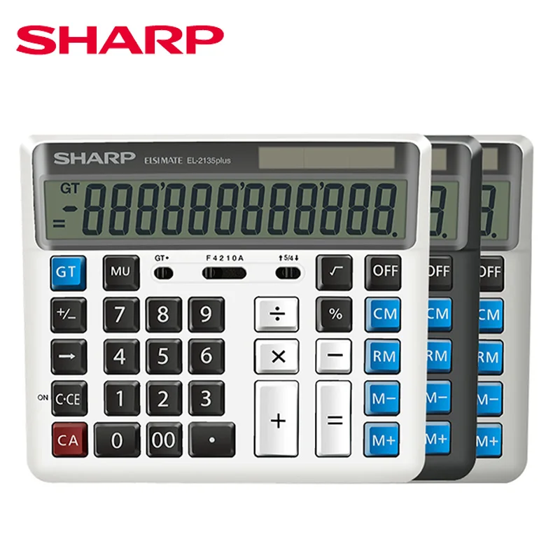 

Sharp EL-2135 PLUS Computer Button Large Bank Calculator Financial Accounting Office Calculation Period 12-digit Solar Energy