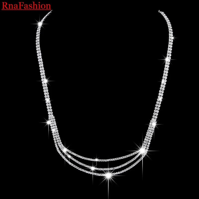 RNAFASHION модные свадебные комплекты ювелирных изделий полностью из страз с