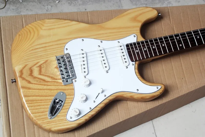 Оптовая продажа серый корпус электрогитара с 3 пикап карты белый Picguard хромовое