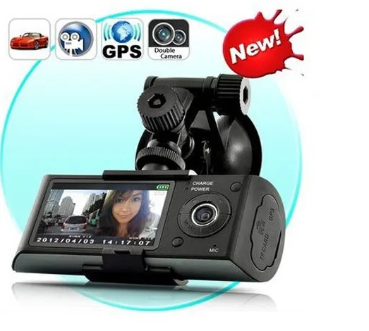2 7 R300/X3000 двойной объектив приборная камера автомобиля dvr gps видео рекордер dashcam|dual