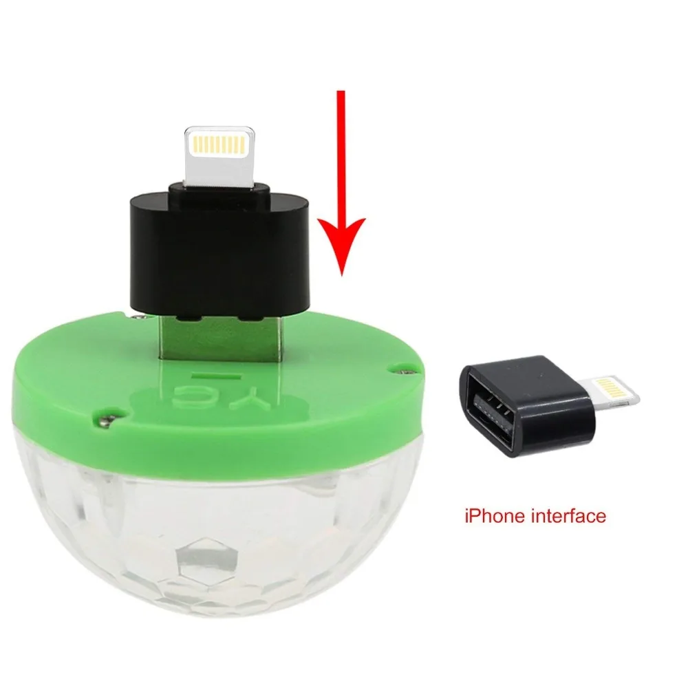 Светодиодный зарядных порта USB для автомобиля атмосферу светильник 5V RGB Мини