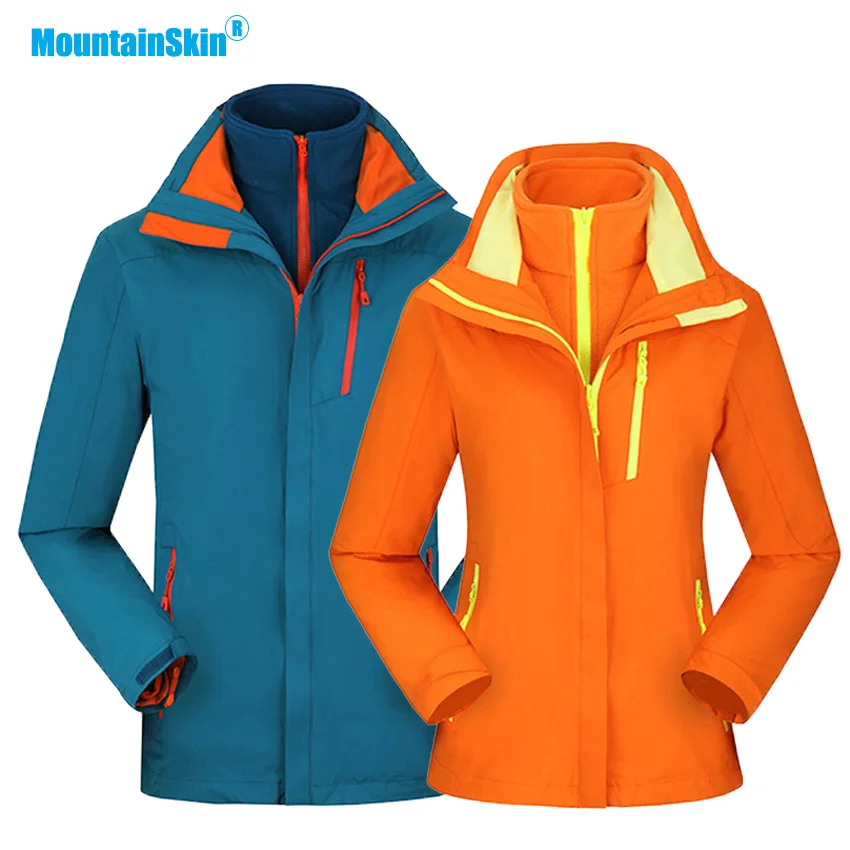 Mountainskin Мужская и женская зимняя флисовая куртка из 2 предметов Спортивная