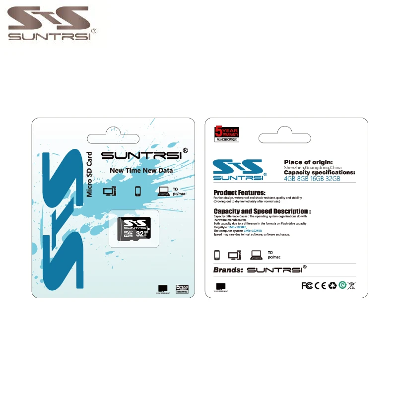Suntrsi карта памяти 32 ГБ Мини TF высокого качества 16 Гб 8 Micro SD для