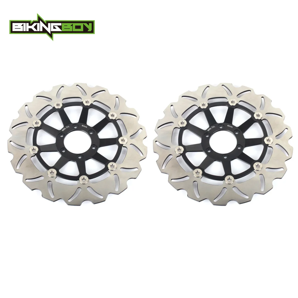 Wave Black BIKINGBOY CBR 1100 XX супер черный Дрозд 99-08 CB 1100 SF X-11 X-Eleven 00 01 02 03 04 CB 1300 1284 передние тормозные диски роторы диски - Цвет: Wave Black