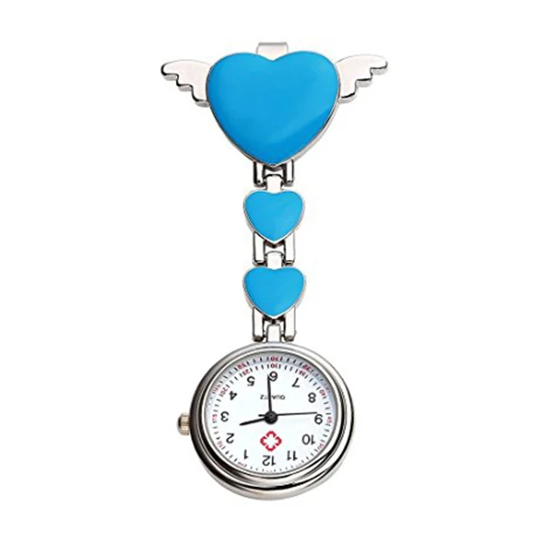 Practical Womens Girls Heart Angle Wing Nurse Fob Clip On Brooch Hanging Pocket Watch | Наручные часы