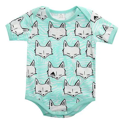 2018 оптовая продажа хлопковый комбинезон с принтом лисы для новорожденных