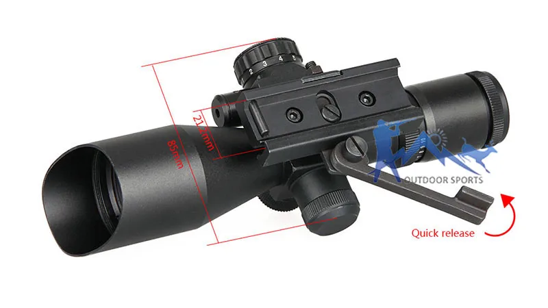 FLY SHARK тактический 2 5-10X40E прицел с красным лазером содержит Быстрый отсоединитель