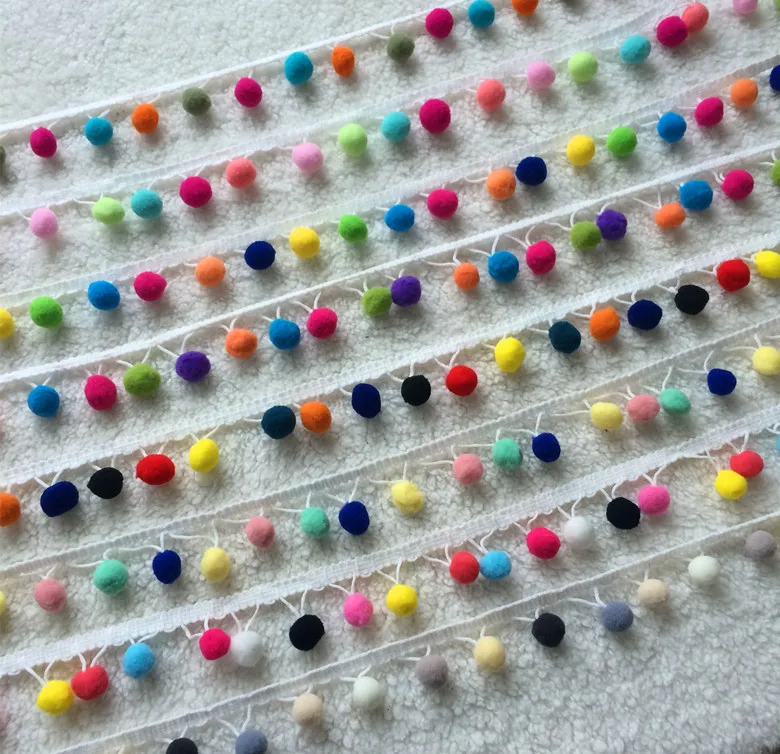 5 ярдов/партия отделка помпоном кружево с помпонами украшение кисточка шар