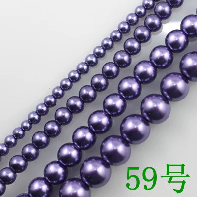 

4.6.8.10.12.14mm Lt.Purple Round Glass Pearl Imitation Beads Loose Pearls for Bracelet DIY Jewelry Making GL-26