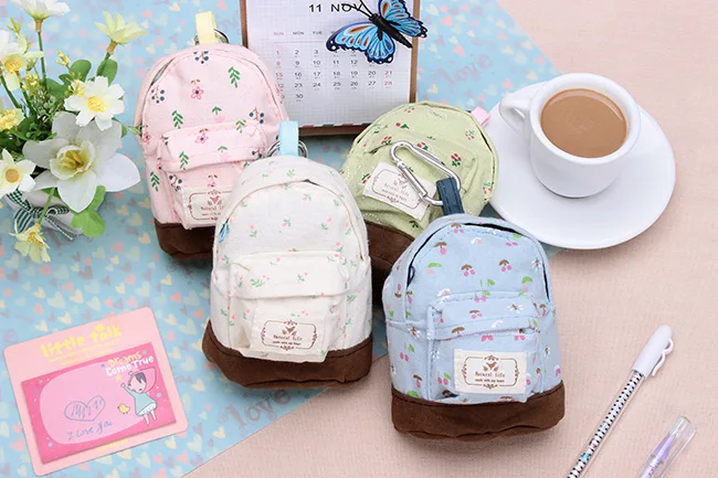 Школьная сумка с цветком модель кошелька для монет/мини креативная Холщовая