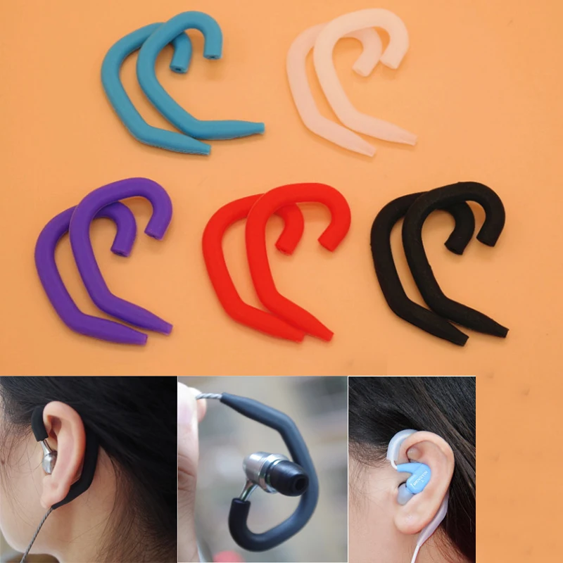 4 шт/2 пары Красочные Силиконовые Наушники зажим крюк дужка наушников ушной