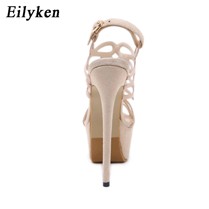 Eilyken/Новинка 2021 года Черные женские модные босоножки на платформе Пикантные