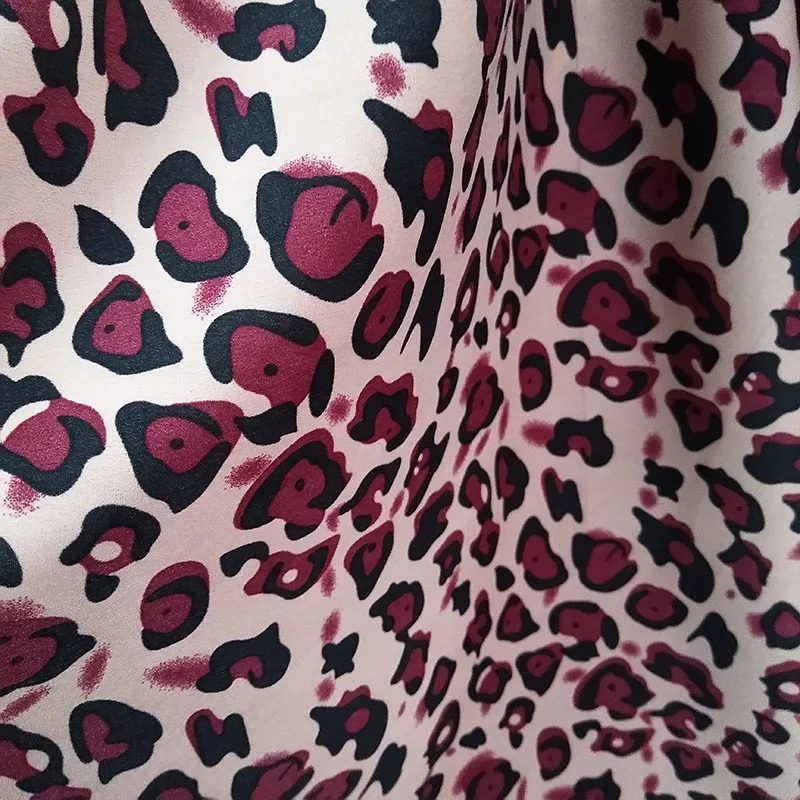 Хорошая шифоновая ткань 3 цвета сексуальный леопардовый принт иммитат шелковое
