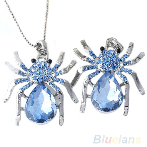 Подвеска с синими кристаллами Bluelans серебряным покрытием из горного хрусталя