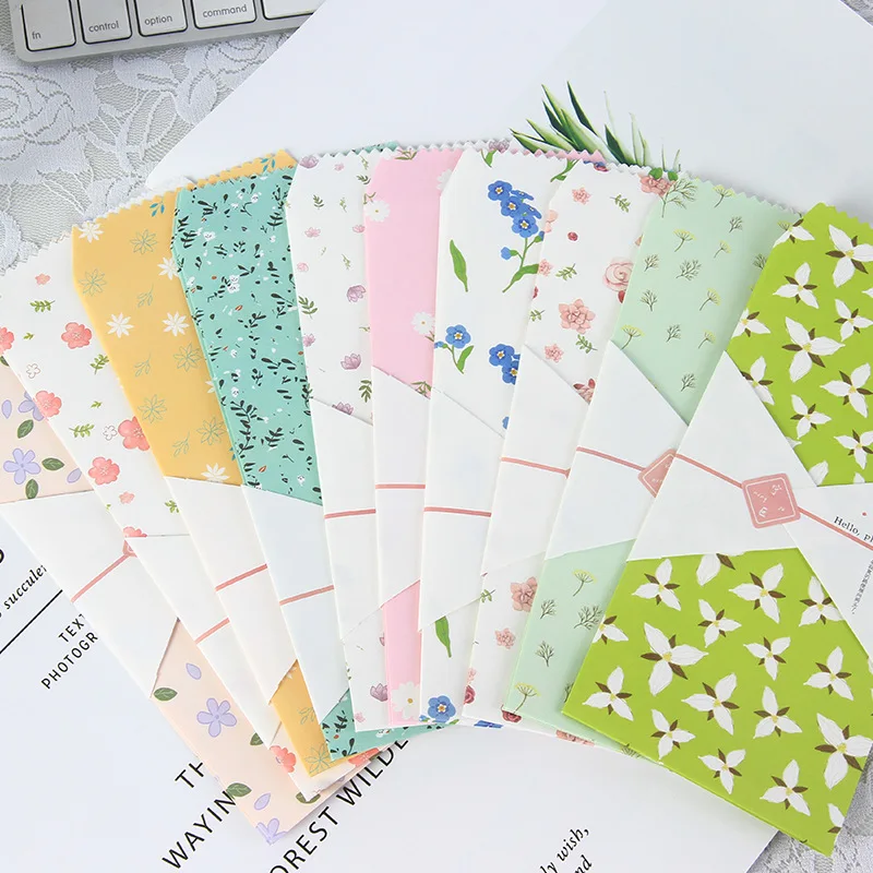 50 шт. Цветочные бумажные пакеты для подарков красивые конверты с цветами