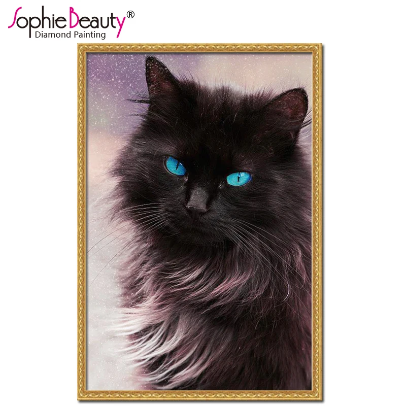 2018 Sale Top Fashion Paintings Needlework Full Embroidery Painting Cross Stitch Animal Diy Diamond Kits Stich Round For Cat