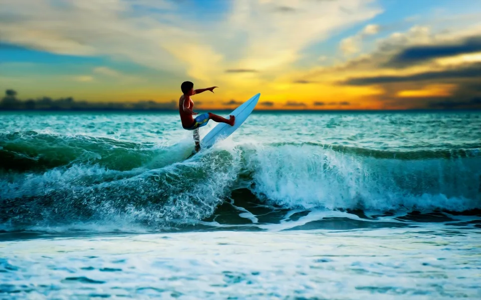 Пользовательские 3D фото обои Гостиная росписи стикер Surf морской закат пейзаж