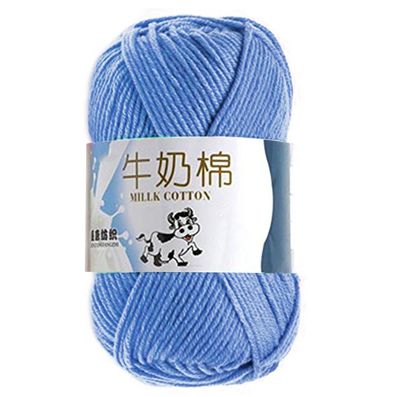 light blue Высококачественная пряжа, цветная хлопковая пряжа для вязания крючком, мягкое волокно для свитера, шарфов, носков, одежда для малышей, товары для ручного вязания - Цвет: light blue
