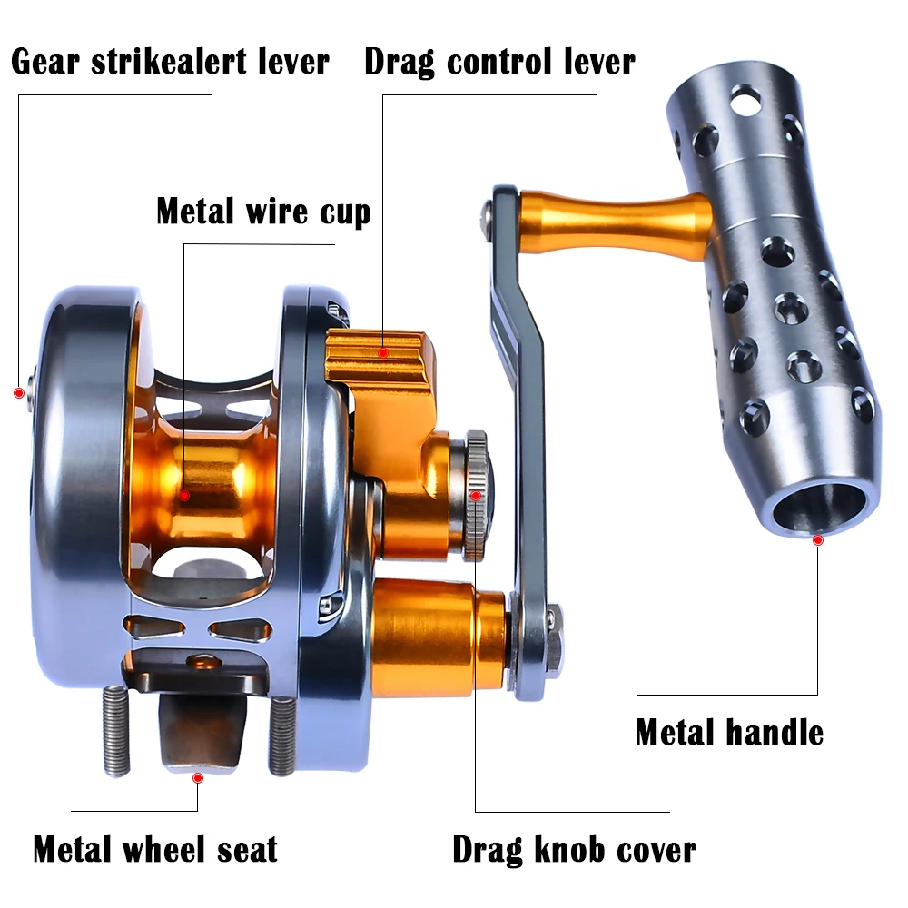 Катушка для троллинга PROBEROS алюминиевая Рыболовная катушка серии 200 500 с ЧПУ