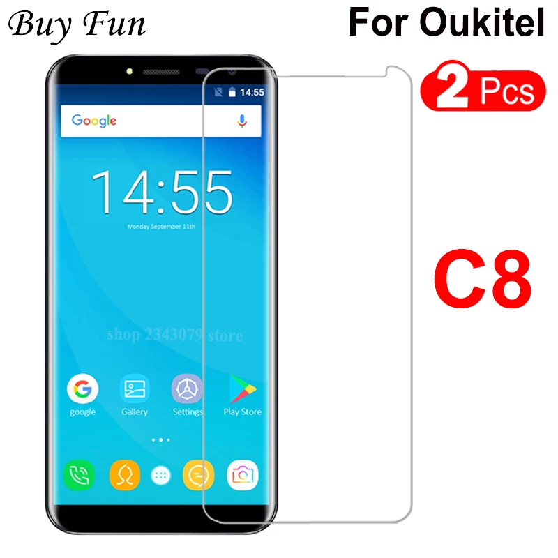 2 шт. для Oukitel C8 закаленное стекло 9H 0 33 мм 2.5D Передняя защитная Пленка премиум