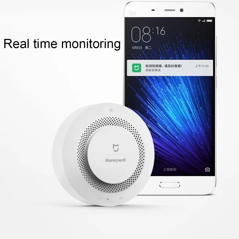 Детектор пожарной сигнализации Xiaomi Mijia Honeywell, звуковая и визуальная сигнализация, работающая с шлюзом, детектор дыма, умный дом, пульт дистанционного управления