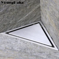 SUS 304 Stainless Steel Hidden Type Triangle Floor Drain Bathroom Tile Invisible Shower Drain Hair Catcher Clean Strainer