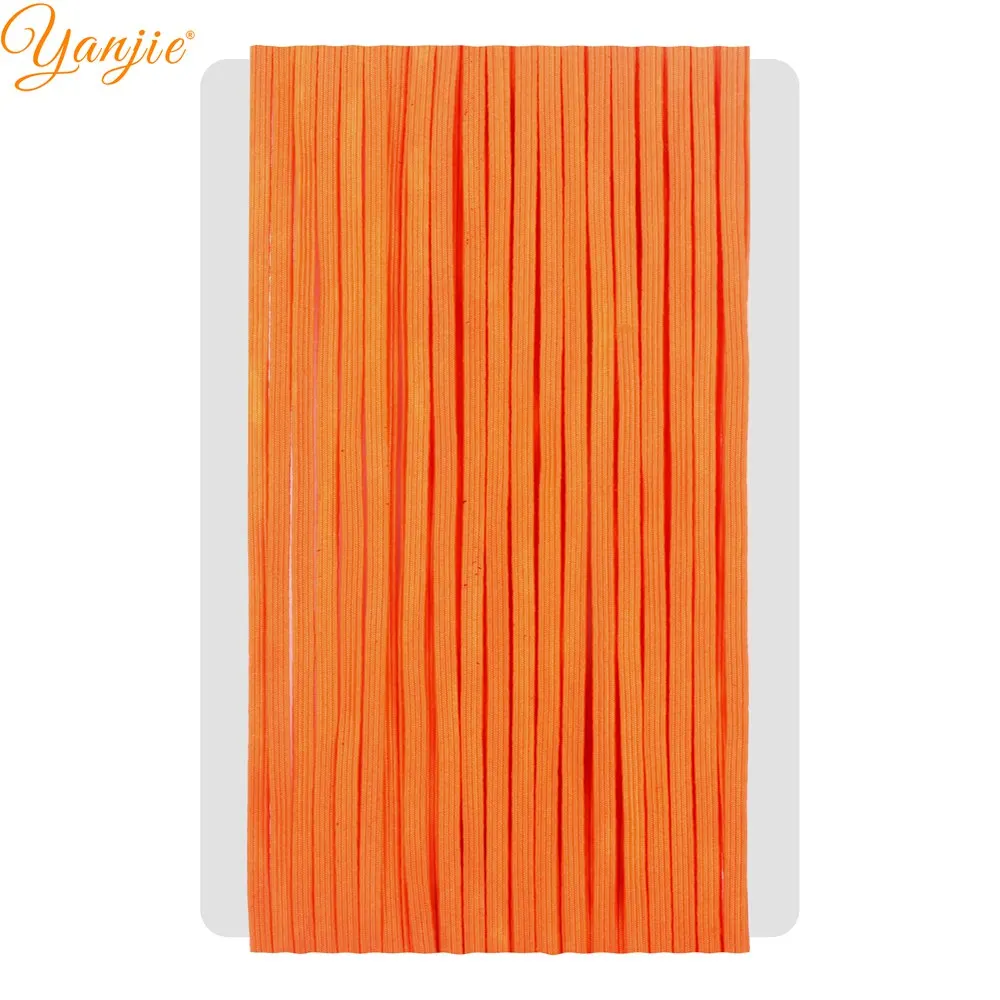 neon orange 10 ярдов 1/"(3 мм) ширина обтягивающие эластичные для девочек Твердые эластичные повязки для волос Галстуки для детей DIY вечерние банты для волос аксессуары для волос - Цвет: neon orange