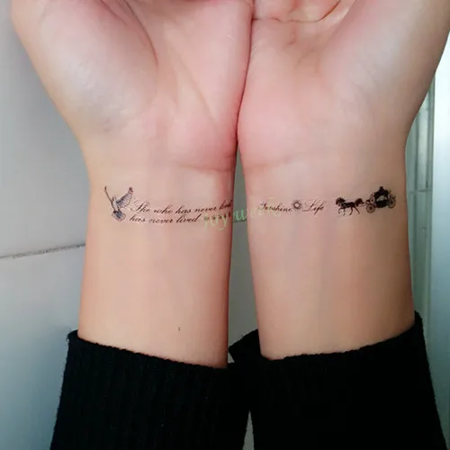 

Waterproof Temporary Tattoo Sticker sexy fish fly bird with English letters word tatto flash tatoo fake tattoos for girl