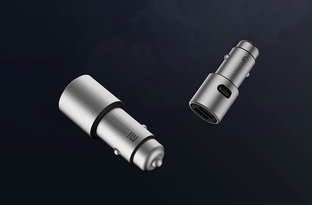 Original Xiaomi Car Charger QC3.0 Fast Version Extended Accessory parts quaick charge USB-A USB-C Dual Port Output Smart Car
