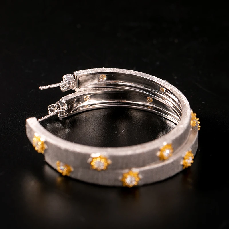 Женские серьги-пусеты из серебра 925 пробы с цирконием европейский стиль