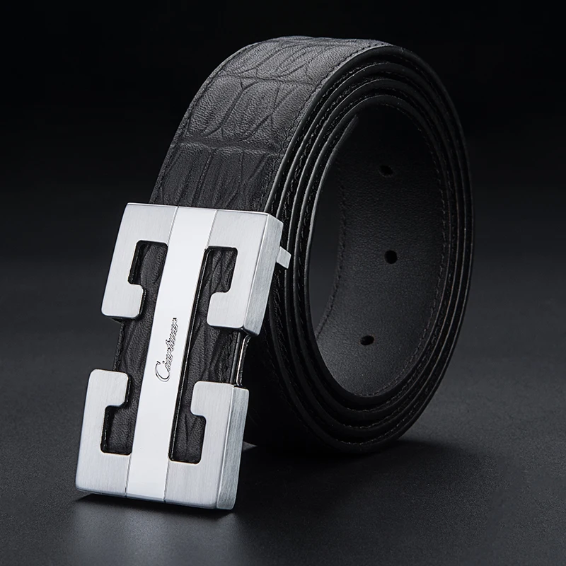 2019 новый роскошный дизайн пряжка из воловьей кожи мужской ремень крокодиловой