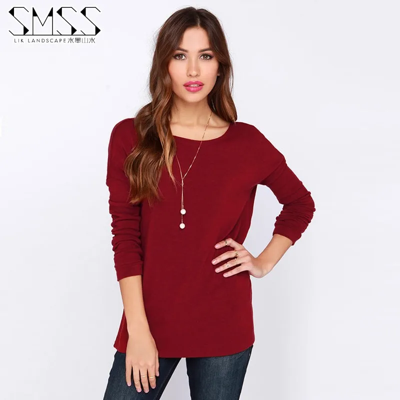 Новинка 2017 года Повседневное Базовая футболка Для женщин 4 цвета выдалбливают с