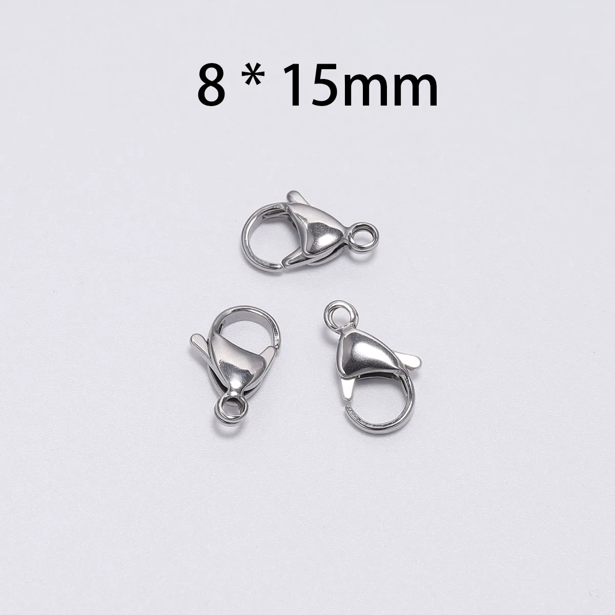 8 x 15mm 30 шт./лот застежки-крючки из нержавеющей стали для DIY браслетов, ювелирных изделий, фурнитура для аксессуаров - Цвет: 8 x 15mm