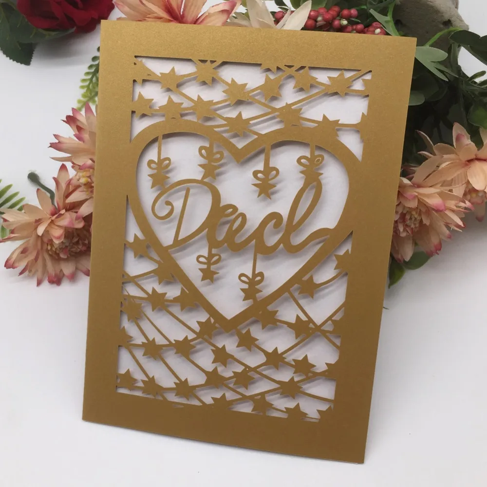 50 шт./лот Новое поступление лазерная резка пригласительные карты подарок на день