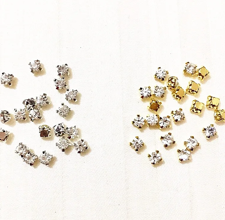 

New 100Pcs 3mm 4mm ultra-mini miniature diamond DIY accessories blyth clothing accessories flat diamond sew Rhinestones