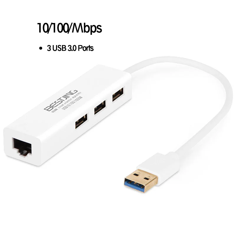 Bestjing 3 Порты USB 0 Ethernet Lan RJ45 сетевой адаптер многофункциональный концентратор