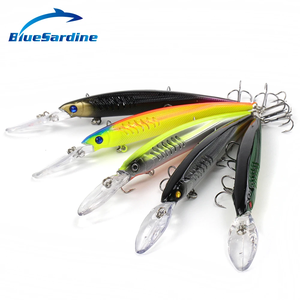 BlueSardine 5 шт. 14,5 г 14 см Жесткий Bait Минноу прикормы кривошипно Минноу рыболовные снасти