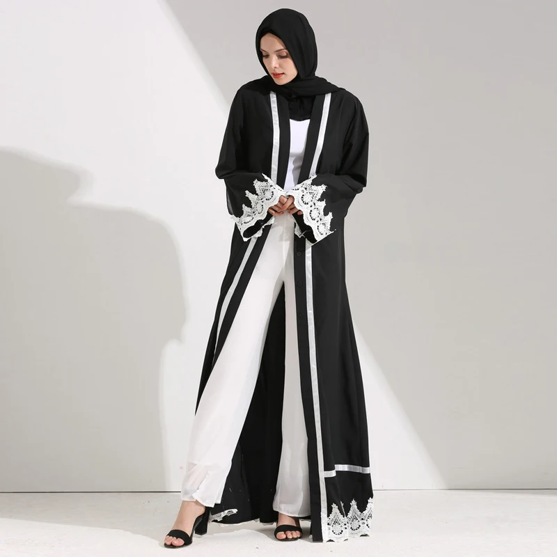 Abaya кимоно кардиган халат длинный кружевной мусульманский хиджаб платье Абая для