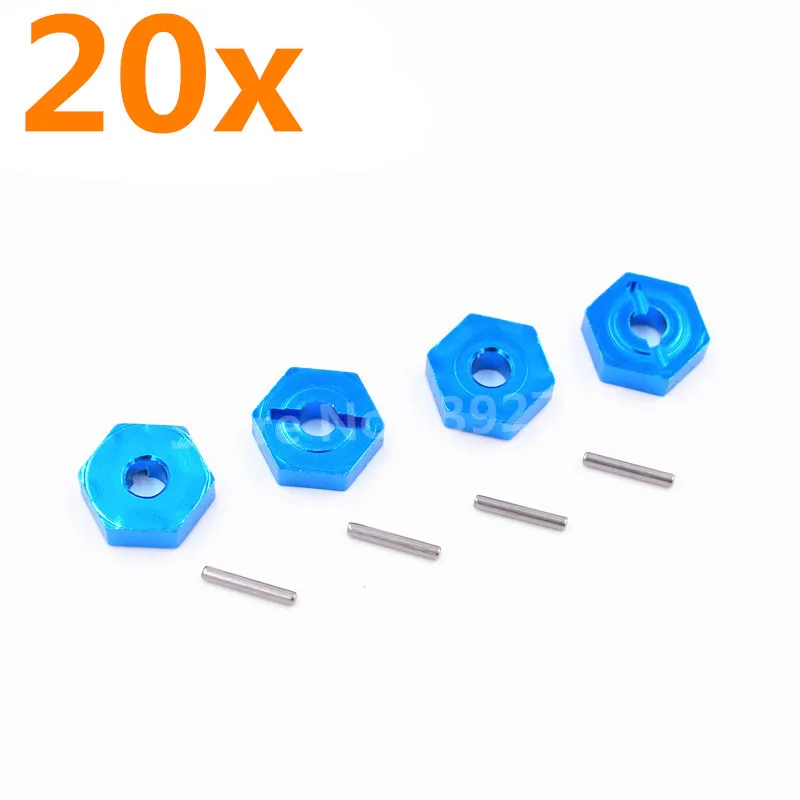 

20 Pieces RC Cars Upgrade Aluminum Alloy Wheel Hub Adapter 7154 12mm Hex Diamete For RC Hobby Car 1/16 Scale Traxxas Slash