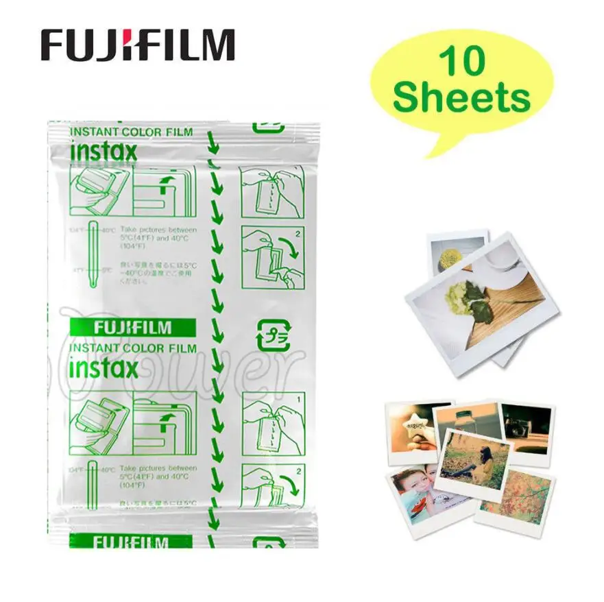 10 Sheet Фотобумага для фотоаппарата моментальной печати Fujifilm Instax WIDE 210 200 300 100 500AF 10/20/40/60/80/100 листов Instax WIDE films - Цвет: 10 Sheet