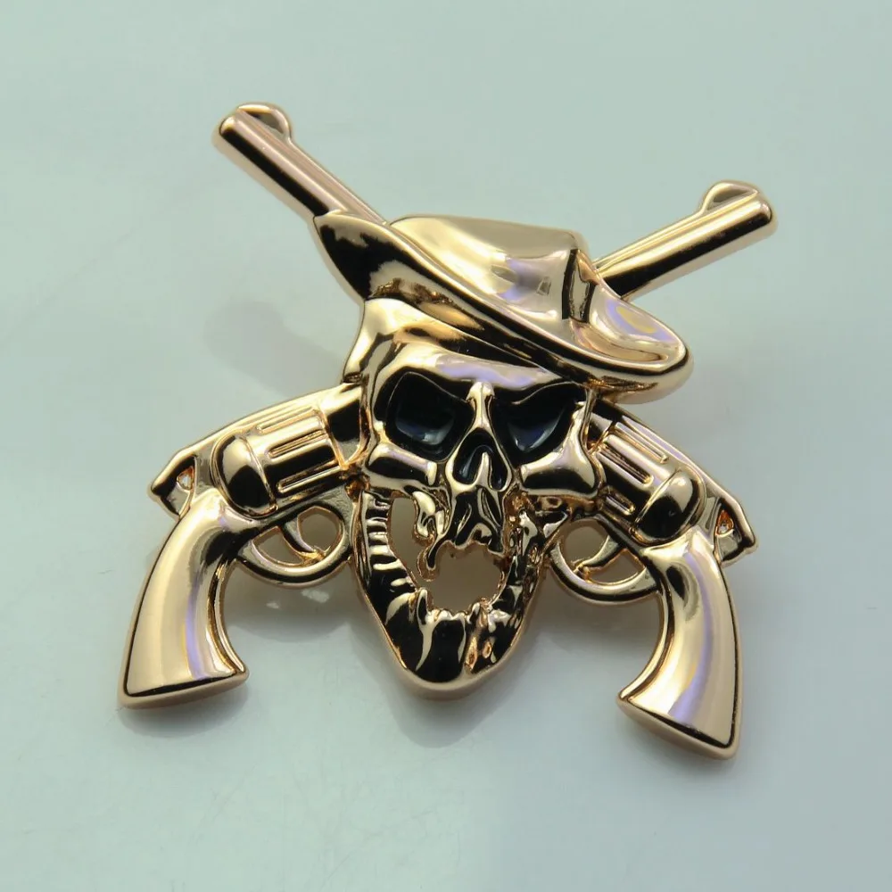 (KB402) 10 шт. 1-1/2 дюйма пистолеты с черепом в западном стиле Concho Leathercraft Gold | Дом и сад