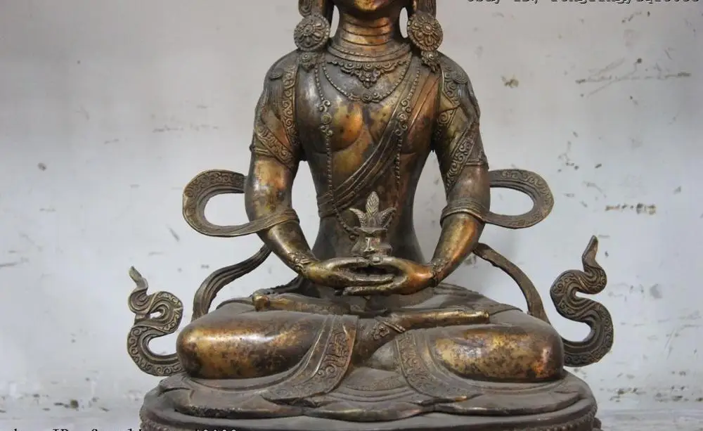 Китайские медные статуя амитайуса квань Инь Будды Бодхисаттва | Дом и сад