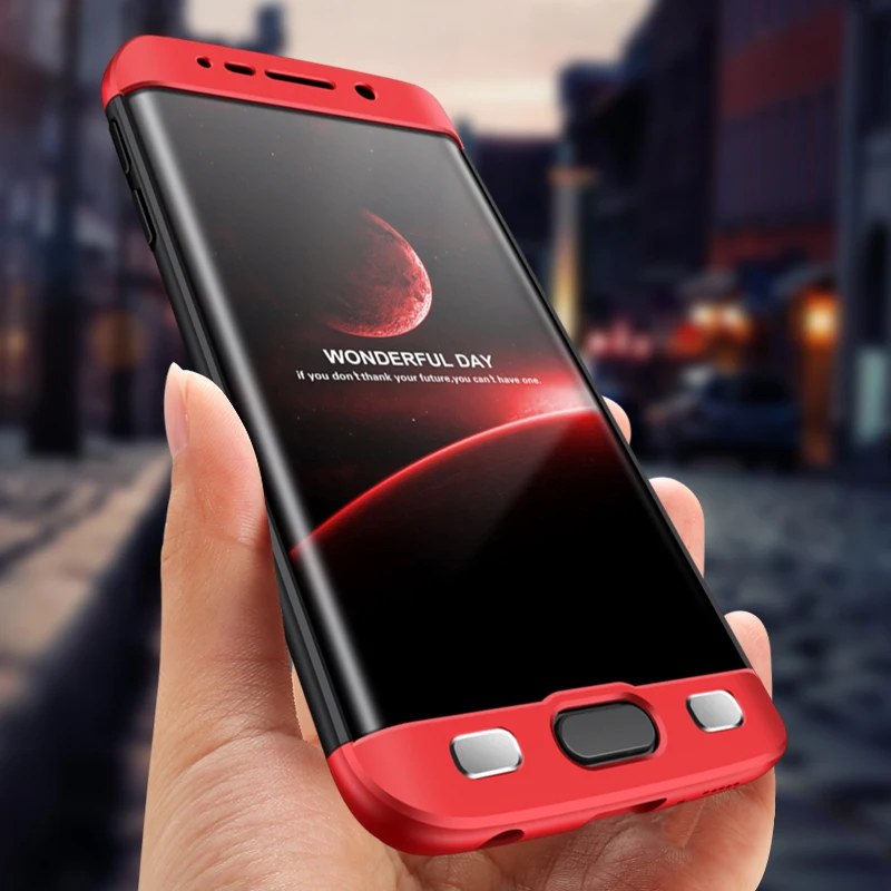 Чехол GKK для SUMSUNG Galaxy S6 edge 3 в 1 с защитой 360 жесткий матовый однотонный деловой